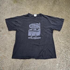 Vtg 90s OTIS CAFE Lunch Counter Graphic Oregon Restaurant TShirt L Single Stitch